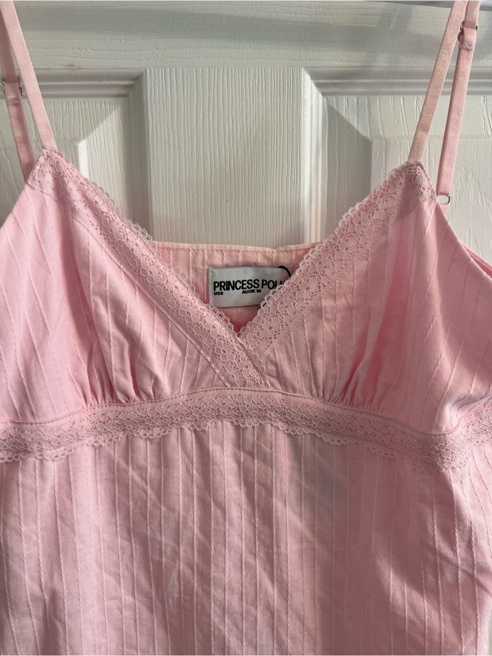 Princess Polly Light Pink Lace-Trim Slip Dress - Picture 2 of 7